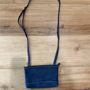 Elegant Navy Leather Shoulder Bag